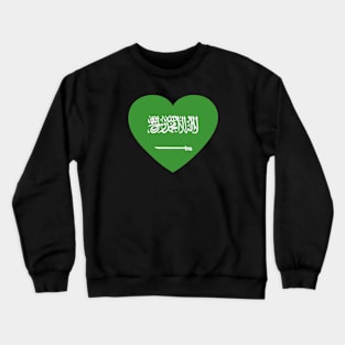 I Love Saudi Arabia // Heart-Shaped Saudi Flag Crewneck Sweatshirt